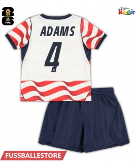 Günstige Vereinigte Staaten Tyler Adams #4 Heimtrikotsatz Kinder WM 2026 Kurzarm (+ Kurze Hosen)